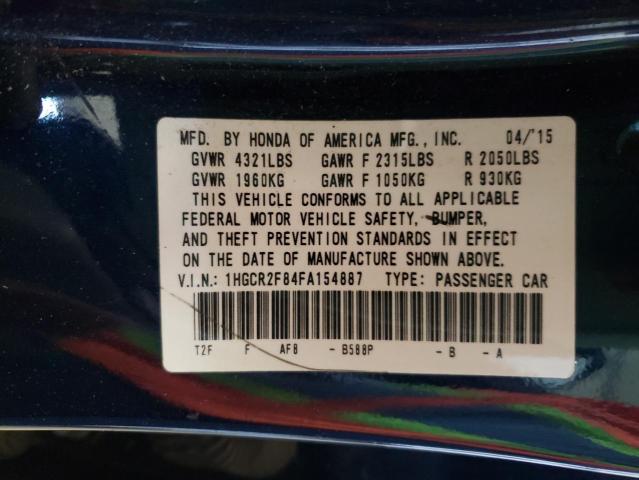 Photo 10 from auction – 2015 HONDA ACCORD EXL with VIN 1HGCR2F84FA154887
