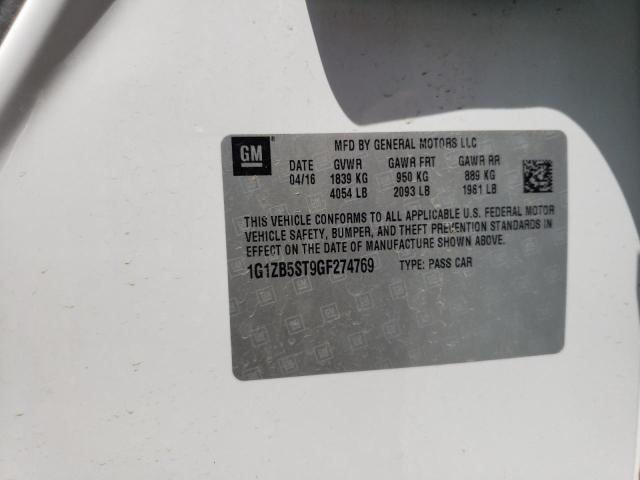 Photo 10 from auction – 2016 CHEVROLET MALIBU LS with VIN 1G1ZB5ST9GF274769