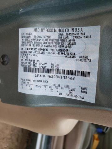 Photo 10 from auction – 2003 FORD FOCUS SE with VIN 1FAHP36303W193582