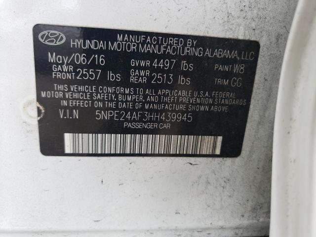Photo 10 from auction – 2017 HYUNDAI SONATA SE with VIN 5NPE24AF3HH439945