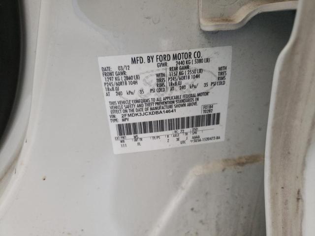 Photo 10 from auction – 2013 FORD EDGE SEL with VIN 2FMDK3JCXDBA14641