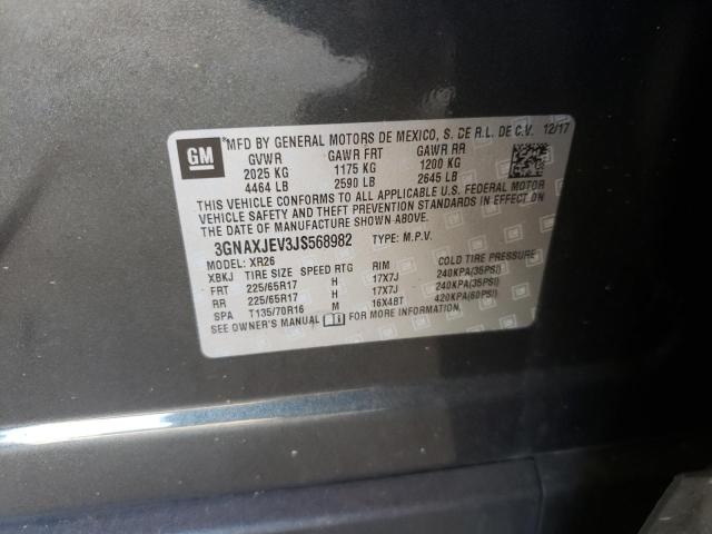 Photo 10 from auction – 2018 CHEVROLET EQUINOX LT with VIN 3GNAXJEV3JS568982