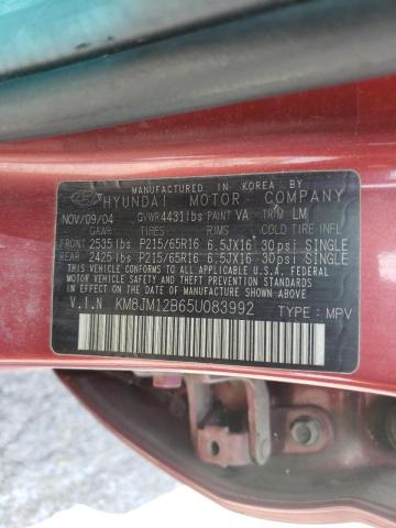 Photo 10 from auction – 2005 HYUNDAI TUCSON GL with VIN KM8JM12B65U083992