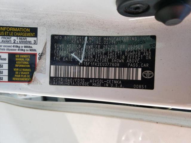 Photo 10 from auction – 2014 TOYOTA CAMRY L with VIN 4T1BF1FK2EU377608