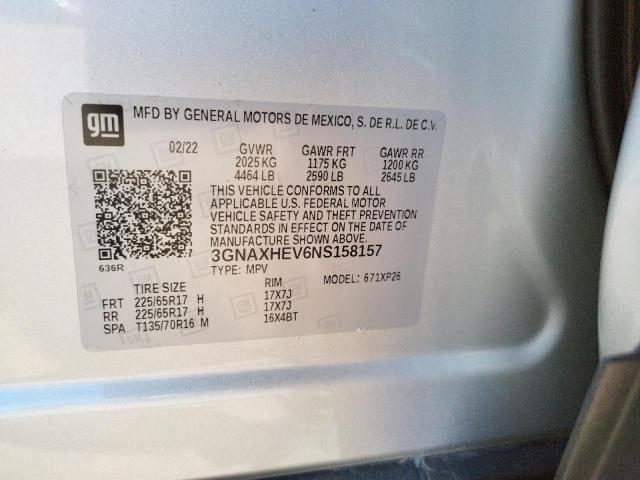 Photo 10 from auction – 2022 CHEVROLET EQUINOX LS with VIN 3GNAXHEV6NS158157