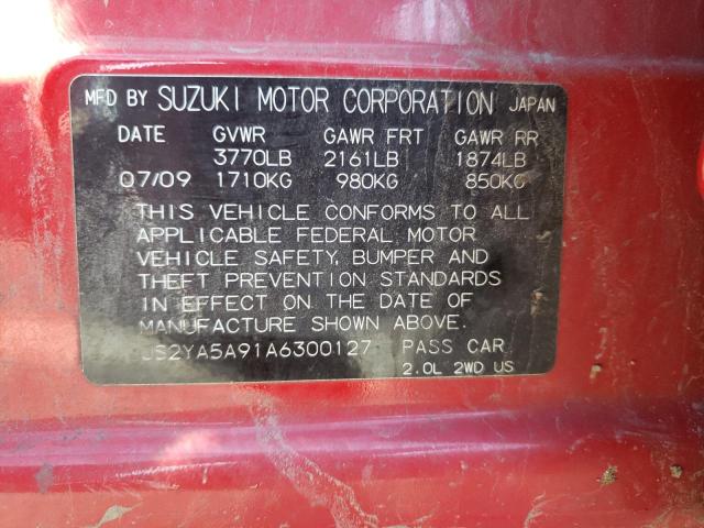 Photo 10 from auction – 2010 SUZUKI SX4 SPORT with VIN JS2YA5A91A6300127