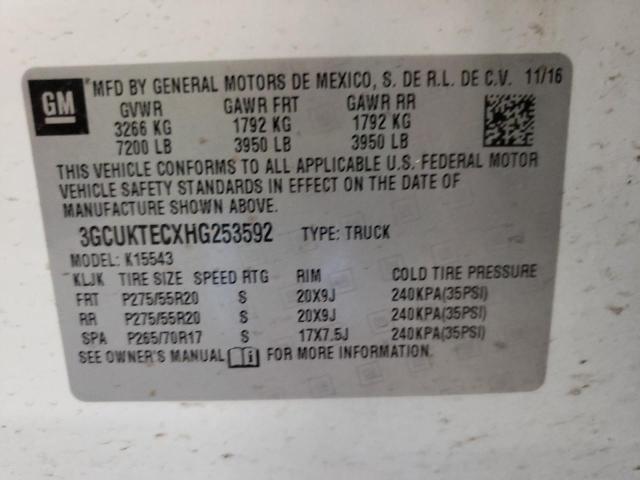 Photo 10 from auction – 2017 CHEVROLET SILVERADO with VIN 3GCUKTECXHG253592