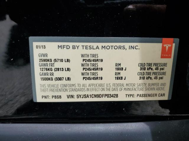 Photo 10 from auction – 2013 TESLA MODEL S with VIN 5YJSA1CN9DFP03428