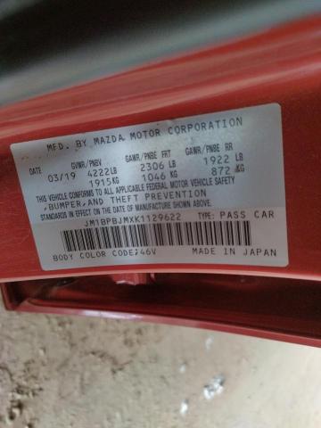 Photo 10 from auction – 2019 MAZDA 3 with VIN JM1BPBJMXK1129622