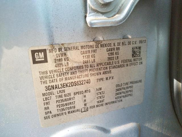Photo 10 from auction – 2013 CHEVROLET CAPTIVA LT with VIN 3GNAL3EK2DS632740