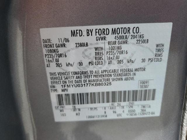 Photo 10 from auction – 2007 FORD ESCAPE XLT with VIN 1FMYU03177KB80325