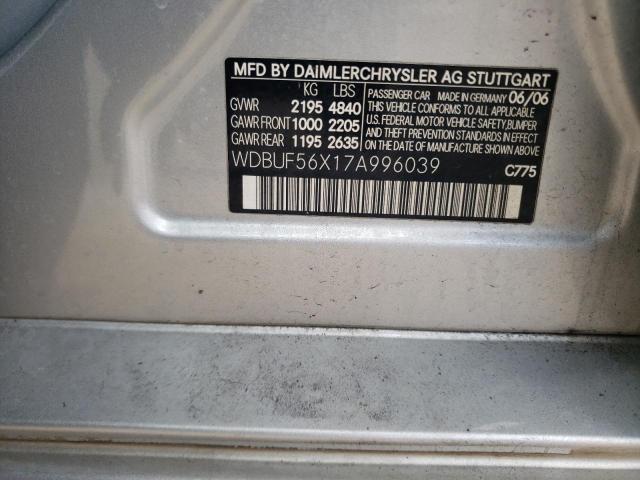 Photo 10 from auction – 2007 MERCEDES-BENZ E 350 with VIN WDBUF56X17A996039