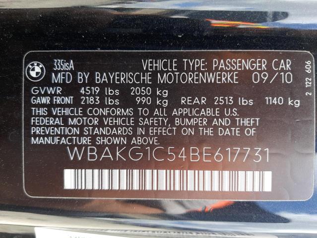 Photo 10 from auction – 2011 BMW 335 IS with VIN WBAKG1C54BE617731