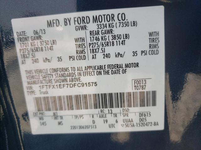 Photo 10 from auction – 2013 FORD F150 SUPER with VIN 1FTFX1EF7DFC91575