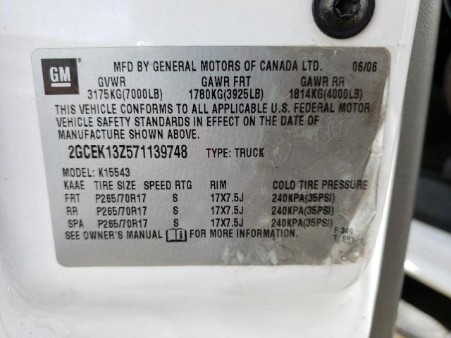 Photo 10 from auction – 2007 CHEVROLET SILVERADO with VIN 2GCEK13Z571139748