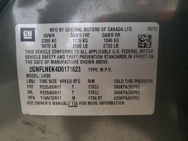 Photo 10 from auction – 2013 CHEVROLET EQUINOX LT with VIN 2GNFLNEK4D6171623