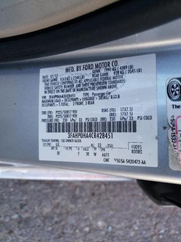 Photo 10 from auction – 2012 FORD FUSION SE with VIN 3FAHP0HA4CR428451