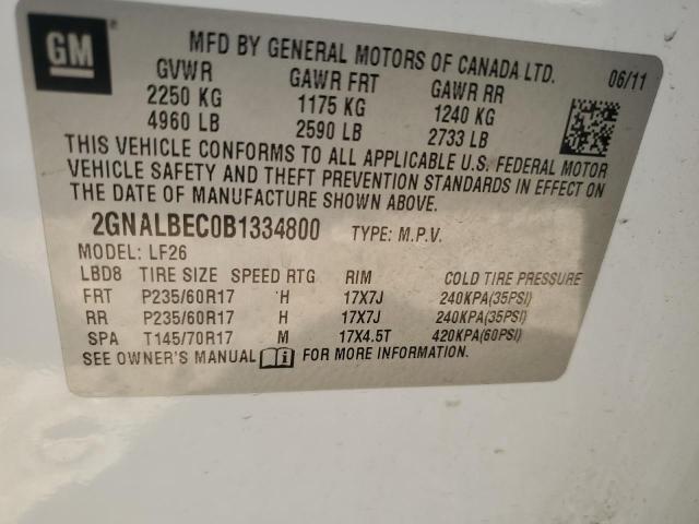 Photo 10 from auction – 2011 CHEVROLET EQUINOX LS with VIN 2GNALBEC0B1334800