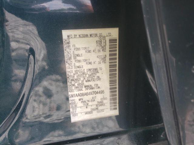 Photo 10 from auction – 2004 NISSAN ARMADA SE with VIN 5N1AA08A64N704495