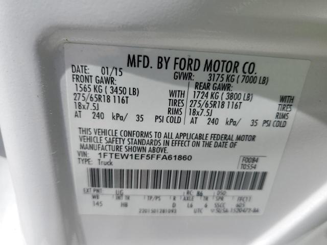 Photo 10 from auction – 2015 FORD F150 SUPER with VIN 1FTEW1EF5FFA61860