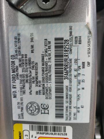 Photo 10 from auction – 2020 FORD FUSION TIT with VIN 3FA6P0RU9LR182528