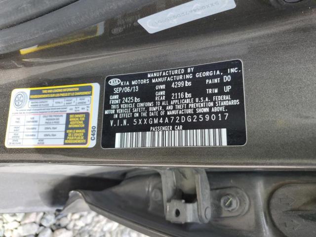 Photo 10 from auction – 2013 KIA OPTIMA LX with VIN 5XXGM4A72DG259017