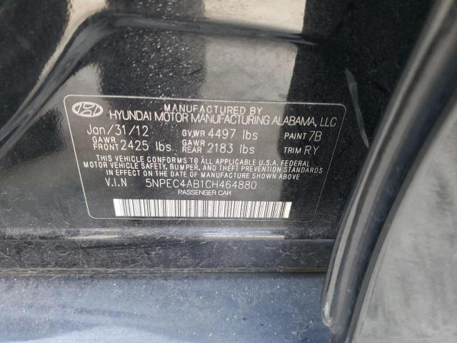 Photo 10 from auction – 2012 HYUNDAI SONATA SE with VIN 5NPEC4AB1CH464880