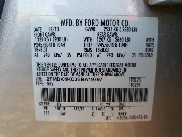 Photo 10 from auction – 2014 FORD EDGE LIMIT with VIN 2FMDK4KC3EBA19797