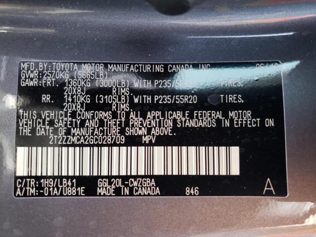 Photo 10 from auction – 2016 LEXUS RX 350 with VIN 2T2ZZMCA2GC028709