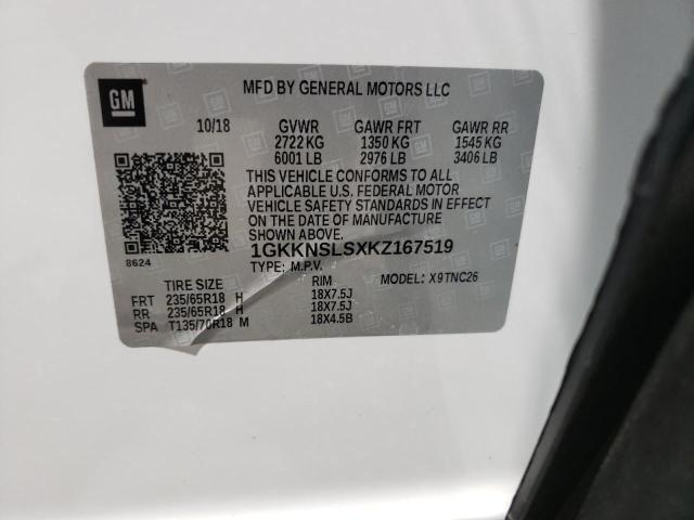 Photo 10 from auction – 2019 GMC ACADIA SLE with VIN 1GKKNSLSXKZ167519