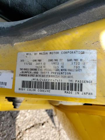 Photo 10 from auction – 2003 MAZDA PROTEGE PR with VIN JM1BJ246X31147411