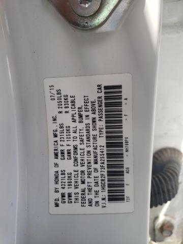 Photo 10 from auction – 2015 HONDA ACCORD EX with VIN 1HGCR2F73FA255412