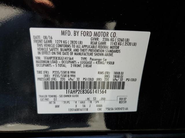 Photo 10 from auction – 2016 FORD TAURUS SEL with VIN 1FAHP2E83GG141564