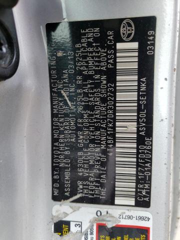 Photo 10 from auction – 2013 TOYOTA CMRY LE/SE with VIN 4T4BF1FK7DR302732