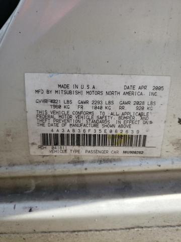 Photo 10 from auction – 2005 MITSUBISHI GALANT ES with VIN 4A3AB36F35E062639