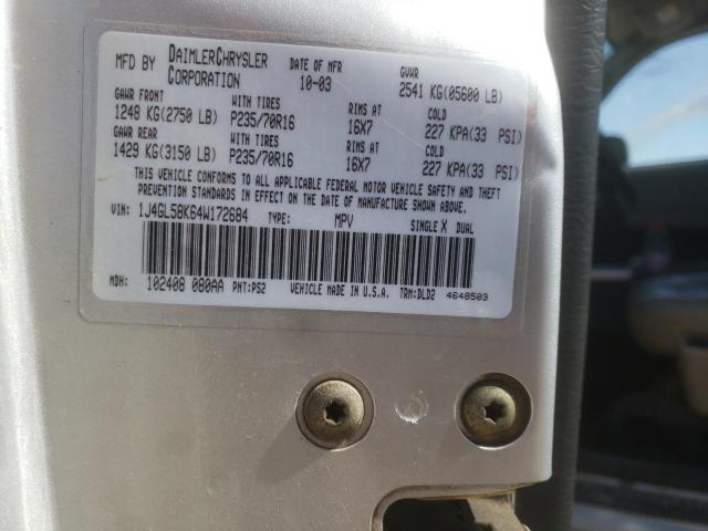 Photo 10 from auction – 2004 JEEP LIBERTY LI with VIN 1J4GL58K64W172684