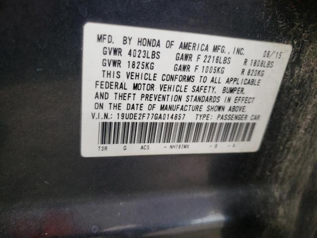 Photo 10 from auction – 2016 ACURA ILX PREMIU with VIN 19UDE2F77GA014857