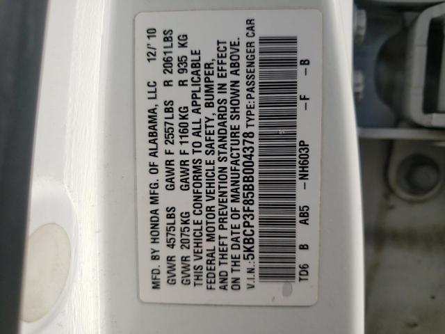 Photo 10 from auction – 2011 HONDA ACCORD EXL with VIN 5KBCP3F85BB004378