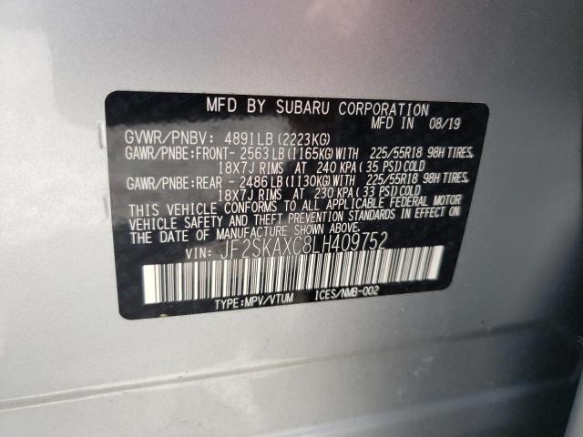 Photo 10 from auction – 2020 SUBARU FORESTER T with VIN JF2SKAXC8LH409752