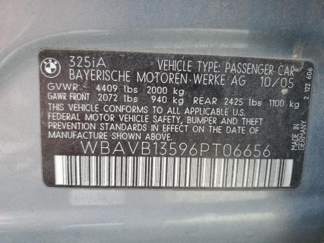 Photo 10 from auction – 2006 BMW 325 I with VIN WBAVB13596PT06656