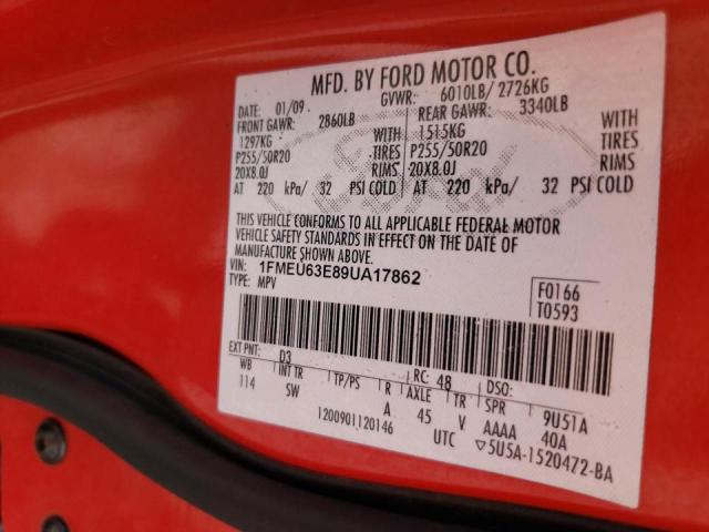 Photo 10 from auction – 2009 FORD EXPLORER X with VIN 1FMEU63E89UA17862
