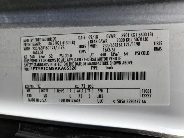 Zdjęcie 10 z aukcji – 2019 FORD TRANSIT T- z VIN 1FTYE1CM8KKA05320