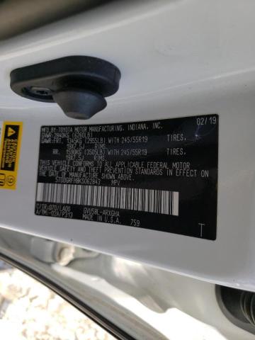 Photo 10 from auction – 2019 TOYOTA HIGHLANDER with VIN 5TDDGRFH8KS062843