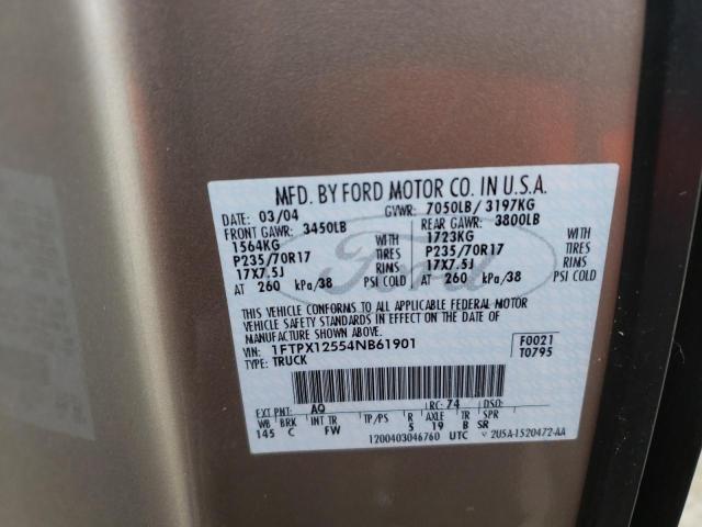 Photo 10 from auction – 2004 FORD F150 with VIN 1FTPX12554NB61901