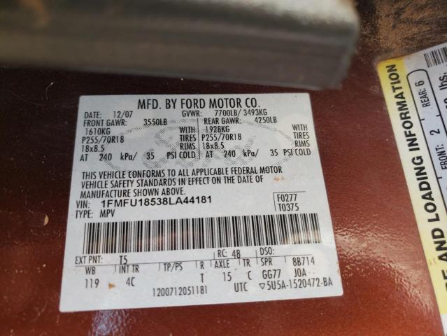 Photo 10 from auction – 2008 FORD EXPEDITION with VIN 1FMFU18538LA44181
