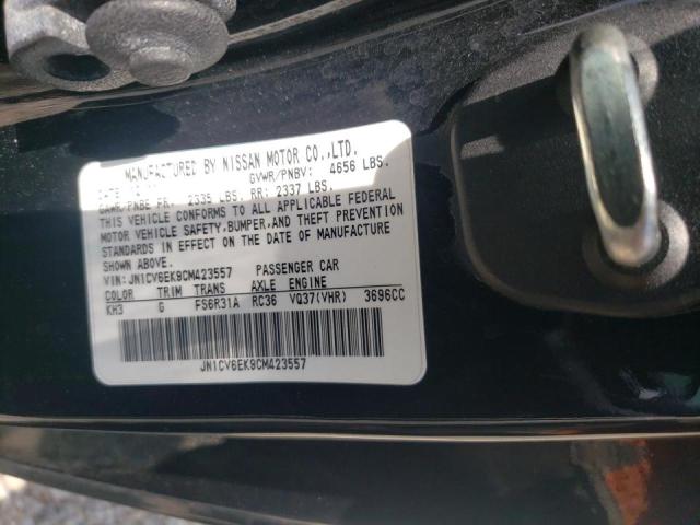 Photo 10 from auction – 2012 INFINITI G37 BASE with VIN JN1CV6EK9CM423557