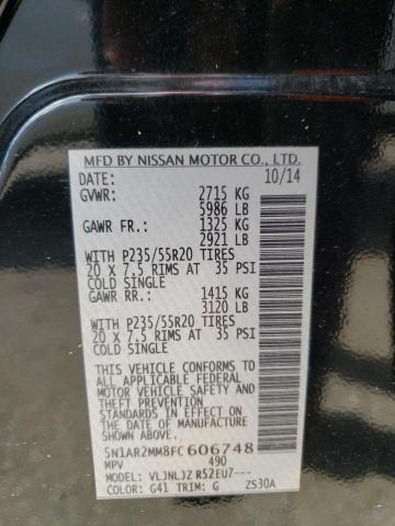 Photo 10 from auction – 2015 NISSAN PATHFINDER with VIN 5N1AR2MM8FC606748
