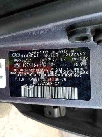 Photo 10 from auction – 2017 HYUNDAI ACCENT SE with VIN KMHCT4AE1HU288679