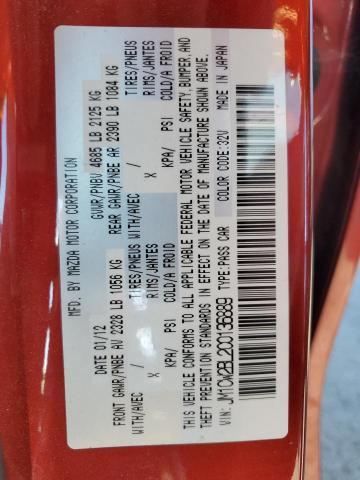 Photo 10 from auction – 2012 MAZDA 5 with VIN JM1CW2BL2C0136889