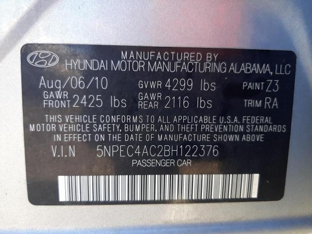 Photo 10 from auction – 2011 HYUNDAI SONATA SE with VIN 5NPEC4AC2BH122376